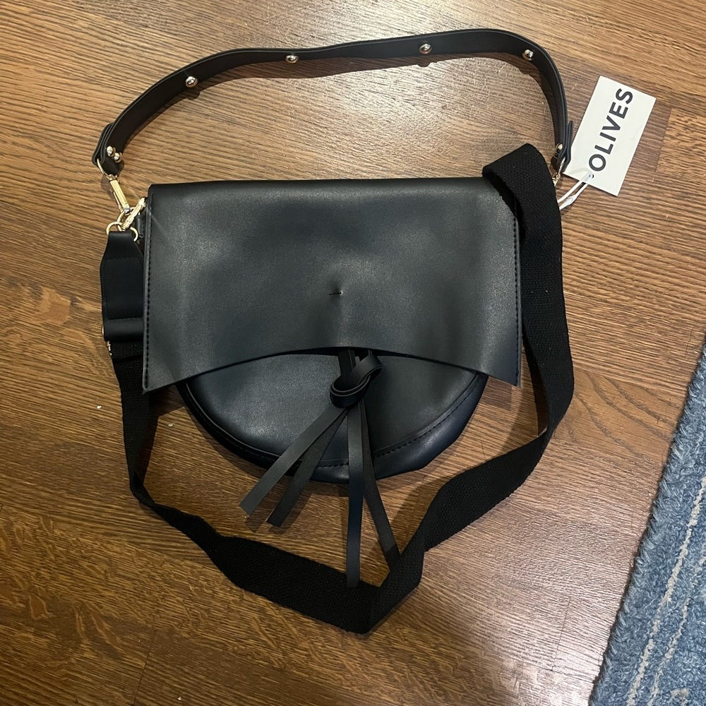 New Olives vegan leather black purse, cross body or shoulder